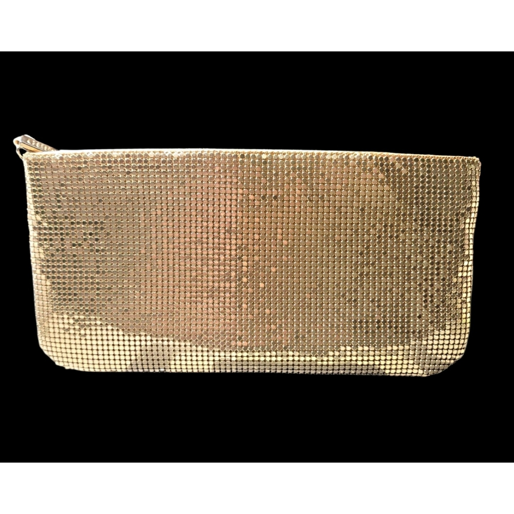 Guess Gold Toned Metal Mesh Clutch Bag